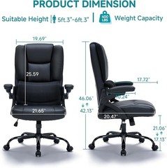 Lumbar Bonded Leather Manager Office Chair Gray Faux Leather FREE SHIP