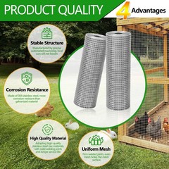 304 Stainless Steel Hardware Cloth 1/2″ Large Size 20 GA 24in×48ft Roll | s