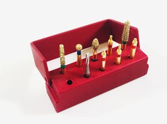 Dental Golden Diamond Burs SS Handle For Polish Reverse Preparation Kit 9pcs/Box