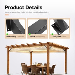 8 Pcs Heavy Duty 45 Degree Angle Support Bracket Pergola Kit for 4”x4” Wood