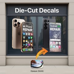 Cracked Screen iPhone Android Repair Window Decals – Die-Cut Storefront Signs 2