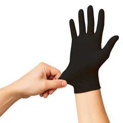 Bingold Disposable Gloves Nitrile 35BLACK, Black M Box Cleaning Gloves