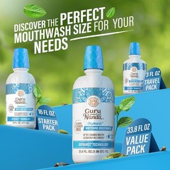 GuruNanda Oxyburst Teeth Whitening Mouthwash – Alcohol & Fluoride Free, with H