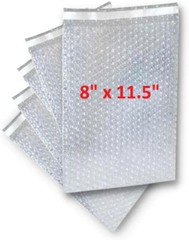 100 Pack 8×11.5 Bubble Pouches Out Bags Wrap Cushioning Self Seal Clear Shipping