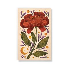 Denik 240pg Blank Notebook ; Burgundy Bloom with Carmel Crinkle Pouch