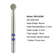 Diamond Burs Zirconia Cutting Round End Taper Cylinder Football Ball Fine Medium