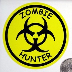 2 – Zombie Hunter 3″ Round Lunch Box Tool Box Car Bumper Sticker R100