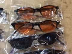 NEW ASSORTED BOX OF SUNGLASSES SUN GLASSES SET OF 12 GLASS COLORED SMALL LENS