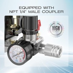 Air Compressor Pressure Switch Control Valve 90-120PSI Pressure Regulator Gauge