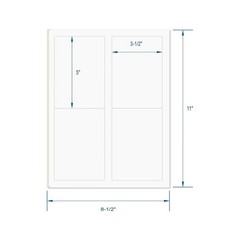 3-1/2″ x 5″, 4 Labels per Sheet, Laser/Inkjet Printers, Permanent Adhesive, W…