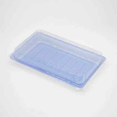 ST-5-015 Blue/Black/Sakura PET Sushi Trays with Lids 8.43″*5.24″*1.3″ in