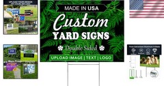 Custom yard signs 12×9 18×12 24×18 36×24 double-sided Rust-proof H-stake incl…