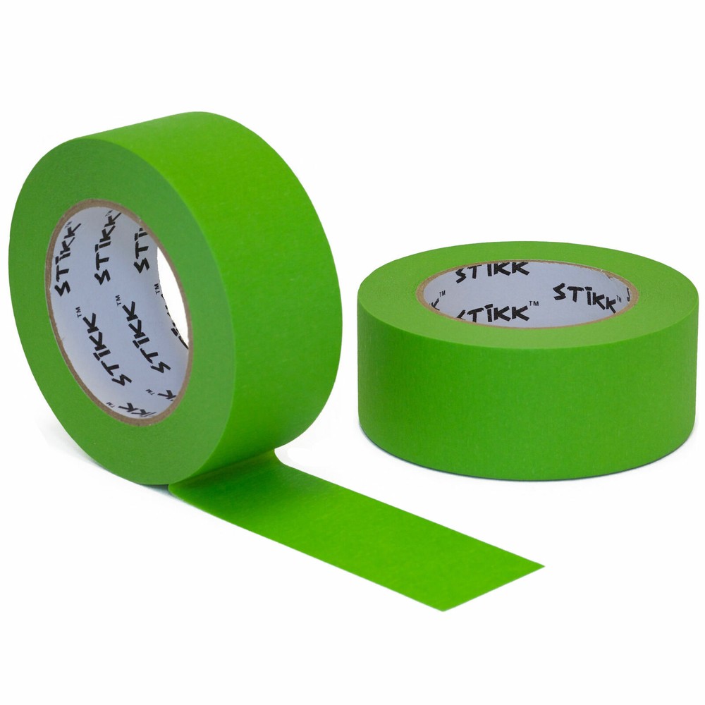 2pk 2″ x 60yd STIKK Green Painters Tape 14 Day Easy Removal Release Trim Edge