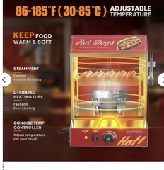 ROVSUN Hot Dog/Bun Steamer 42.3QT/40L Holds 235 Hot Dogs 50 Buns