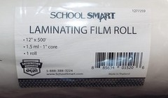 NEW School Smart Laminating Film Roll 12 Inches x 500 Feet 1.5 mil Thick 1″ Core