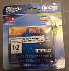 NEW 2 pack Brother P-Touch TZe-231 BLACK ON WHITE Label Tape Sealed