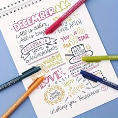 12PCS Micron Graphic Needle Pen Set – 0.5mm Water-Based Pigment Ink for Art