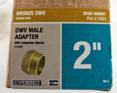 Lot of 5 Everbilt 2″ Bronze DWV Male Adapter Copper Cup x MIP C804