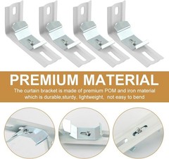 8pcs L Bracket Vertical Blind Clips 1.5″ Headrail Mount Silver