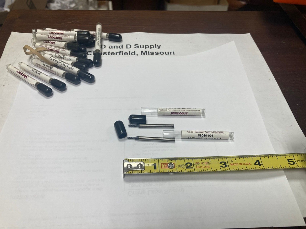 Lot of 2, MicroCut 89060-005, Carbide CR, End Mills .060″ 4FL AlTiN .005″ Radius