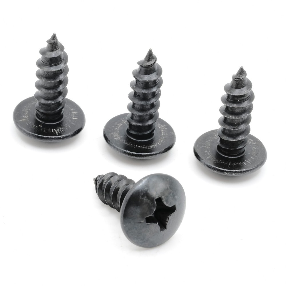 Stainless Screws for Chevrolet Corvette License Plates (Set of 4, Black)