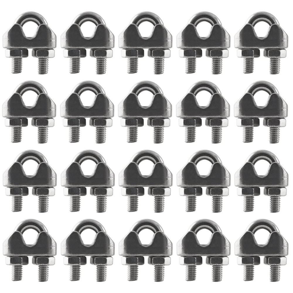 20PCS 1/8 Inch M3 304 Stainless Steel Wire Rope Cable Clip Clamp, Used for An…