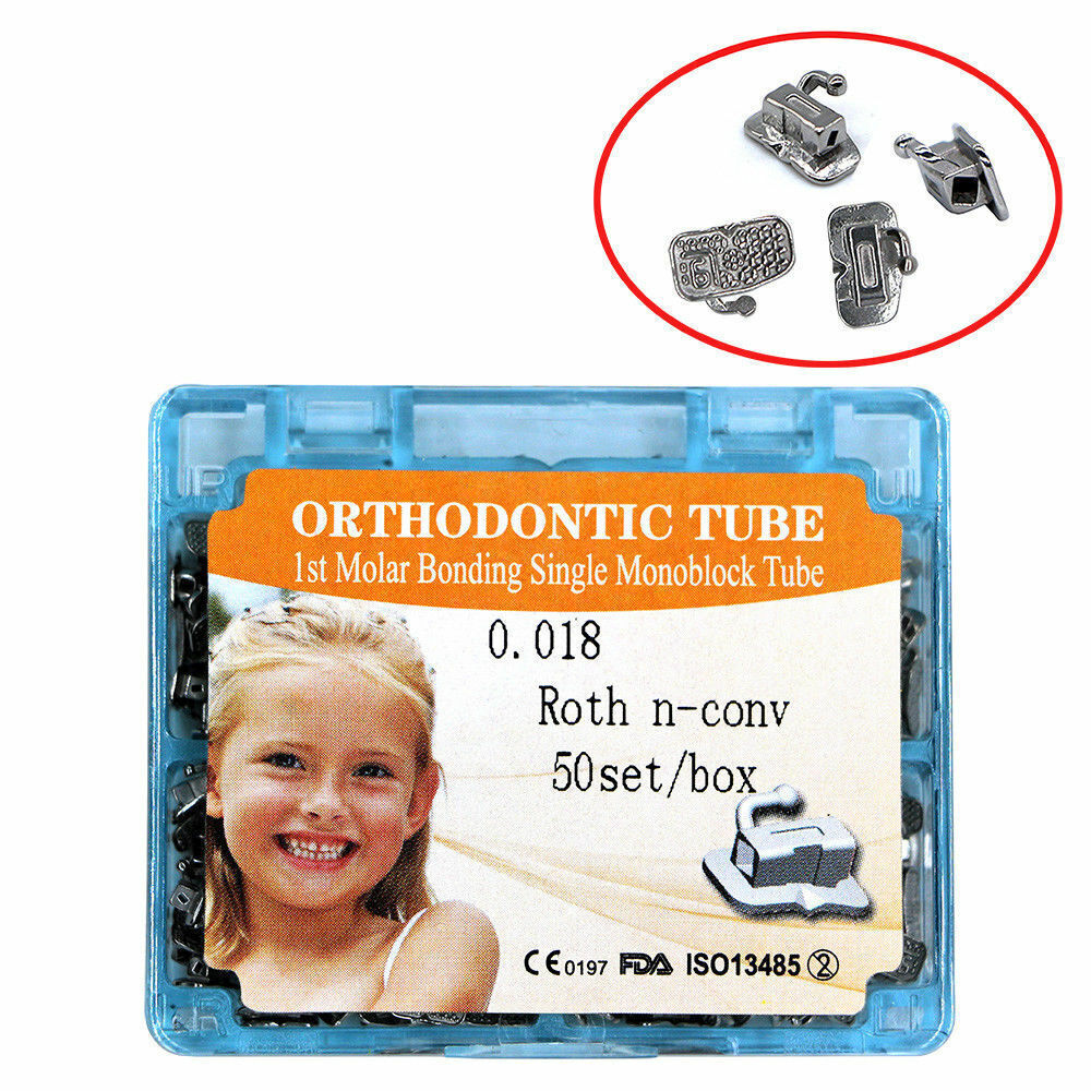 6 Size Dental Orthodontic Buccal Tubes Monoblock 1st 2nd Molar MBT ROTH 018/022