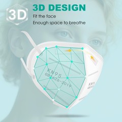 100 Pack KN95 Face Masks – Breathable Disposable Dust Masks for Adults, White