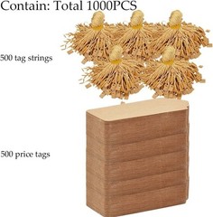 1000 PCS Standard Size Hang Tag String Price Tags Hanging Tags with String Price