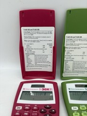 Lot of 2 Texas Instruments TI-30X IIS Scientific Calculators Pink & Green WORKS
