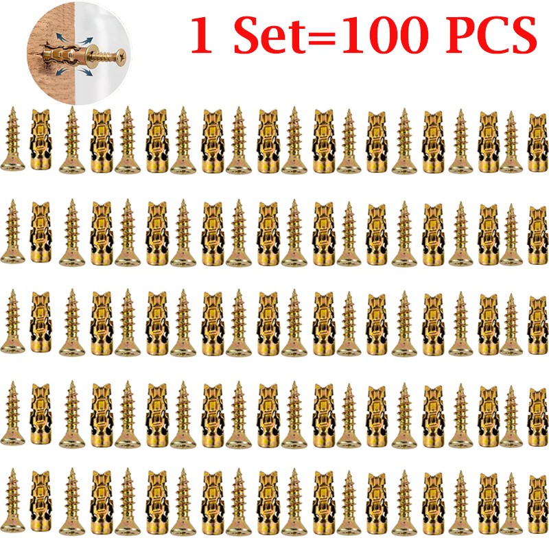 500 PCS Hinge Repair Screw & Expansion Anchor – 6×14mm Short Expansion Screw Set
