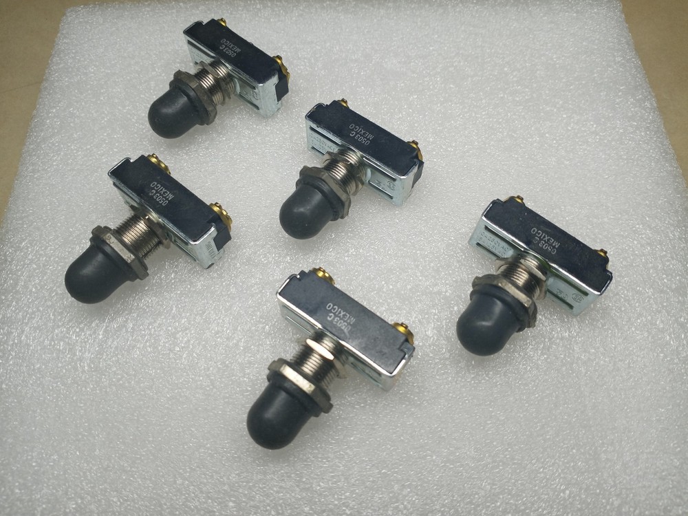 Lot of 5 – CARLING 172-CBL, PUSH Button Switches w/ Boots – NOS!