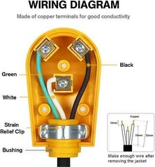 30 Amp RV Plug Male and Female Plug Set Yellow Camper Plug Electrical 125V
