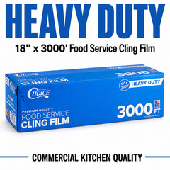 Choice 18″ x 3000′ Heavy Duty Food Service Cling Film Select 1-10 Rolls