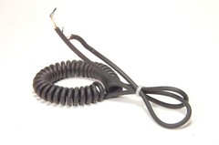 Lot of 2 – Coiled Retractable Curly Cord, Power Cord 24 AWG 2 Conductor, 36″ Ext