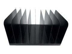 Huron Applied Sciences Vertical 8 Slot Steel Desk Organizer/Sorter, Black