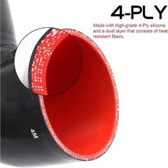 90 Degree ID 3Inch to 4Inch Elbow Coupler Silicone Hose 4-Ply with 2PCS Stainles