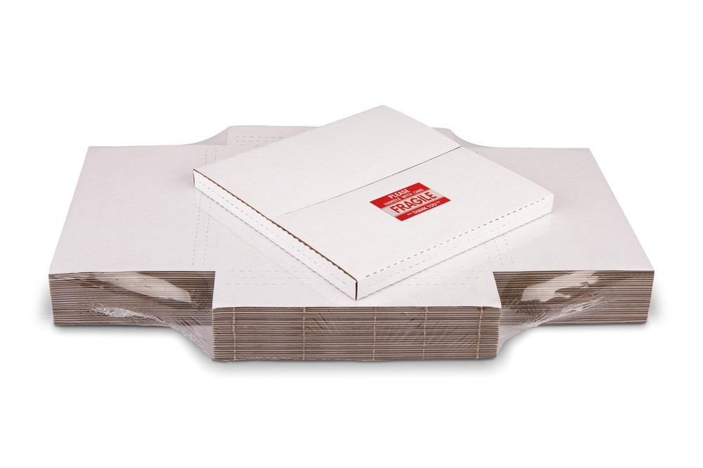 White Vinyl Record Mailers 12.8×12.8×1 inch LP Mailing Corrugated Cardboard B…