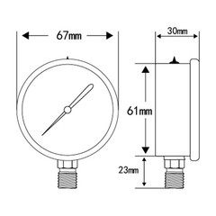 2-1/2″ Dial Size, Oil Filled Hydraulic Pressure Gauge, 0-5000psi/kpa, 304 Sta…