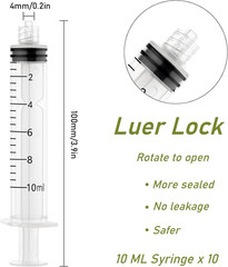 10ml Glue Applicator Syringe with 14G/16G/18G Blunt Tips – For Ink, Epoxy, Craft