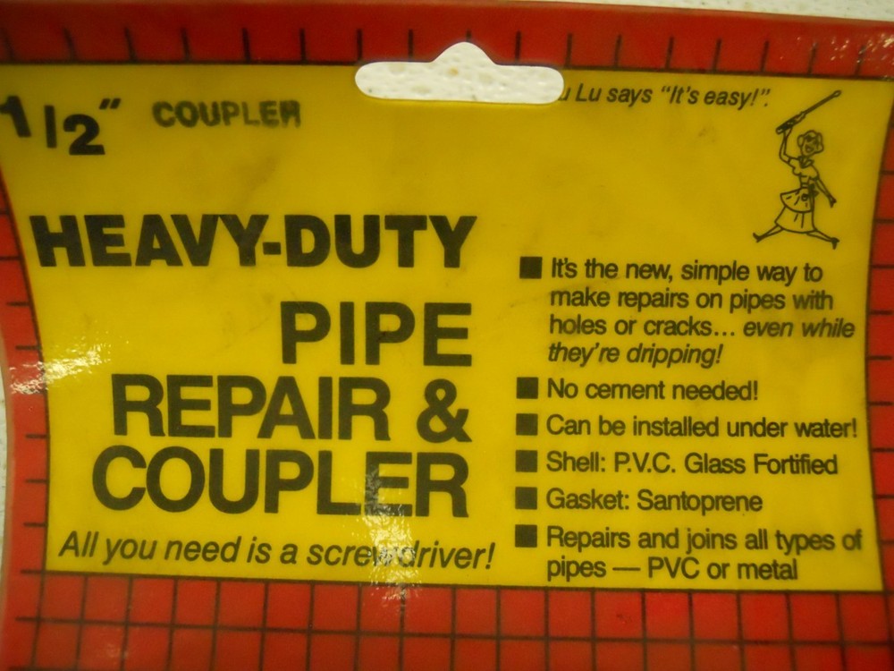 LU-LU 1/2″ PIPE REPAIR COUPLER & COUPLER REPAIRS PVC OR METAL