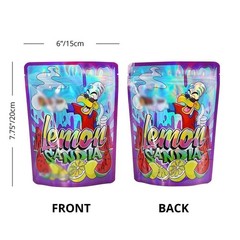 28g Printed Mylar Bags Heat Seal Resealable Zip Food Storage Pouches 100PCS