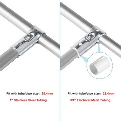 20 Sets T Pipe Clamp Connector, Fit 3/4″ Electrical-Metallic Tubing, Silver