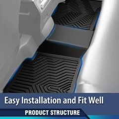 TPE All Weather Floor Mats Cargo Liners 3-Piece for 21-25 2nd Row Bucket Seats