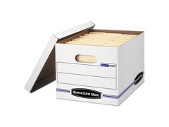 Stor/File Storage Box, Letter/Legal, Lift-Off Lid, White/Blue, 4/Carto