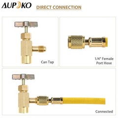 R134A Can Tap Refrigerant Dispenser Tank Adapter HeavyDuty Brass 1/4 1/2 ACME