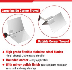 Goldblatt 2 Piece Drywall Corner Tool Set, 5” Outside Corner Knife & 3-1/2” In