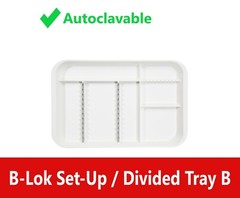 1PC Dental Instrument Set-up Tray Divided Sterilized Fully Autoclavable, Size B