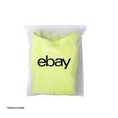 7.5″ x 9.5″ Frosted Zipper Clothing Bags – Black Logo