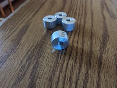 3/8-16 THREADED WELD BUNGS Stand-Off. 5/8 INCH LONG . ALUMINUM. 4 PIECES
